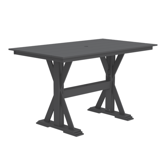 Modern Outdoor X-Base Bar Table 72"Wx42"Dx42"H