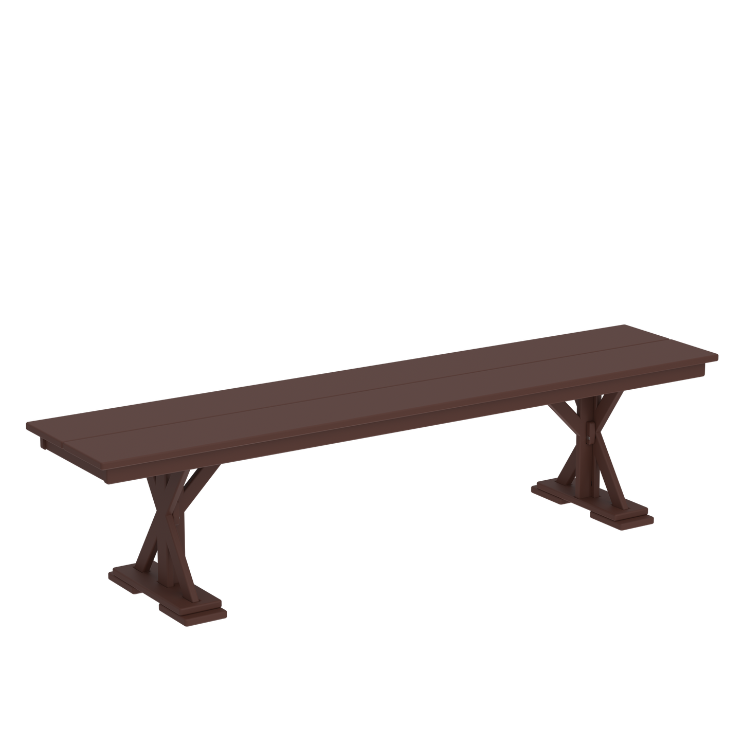 Modern Outdoor X-Base 72" Dining Bench