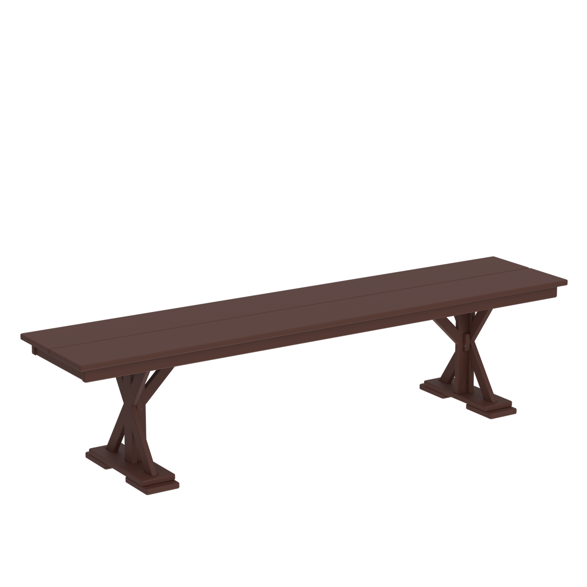 Modern Outdoor X-Base 96" Dining Bench