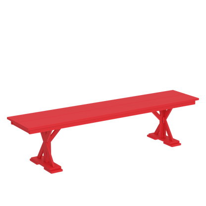 Modern Outdoor X-Base 96" Dining Bench