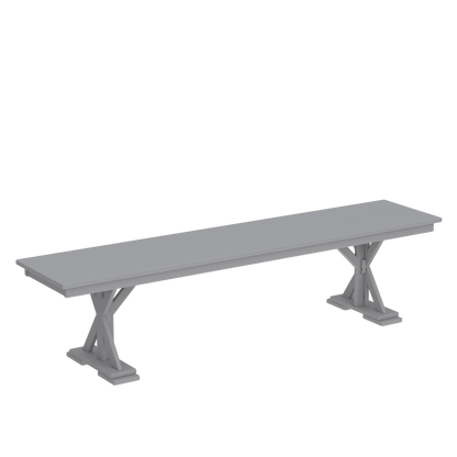 Modern Outdoor X-Base 96" Dining Bench