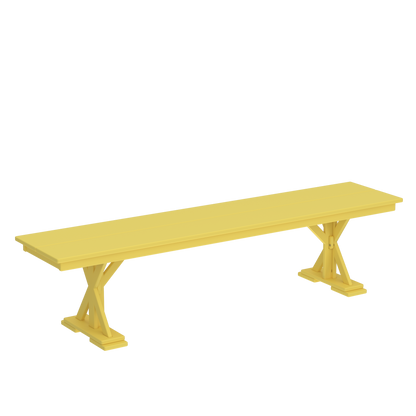 Modern Outdoor X-Base 96" Dining Bench
