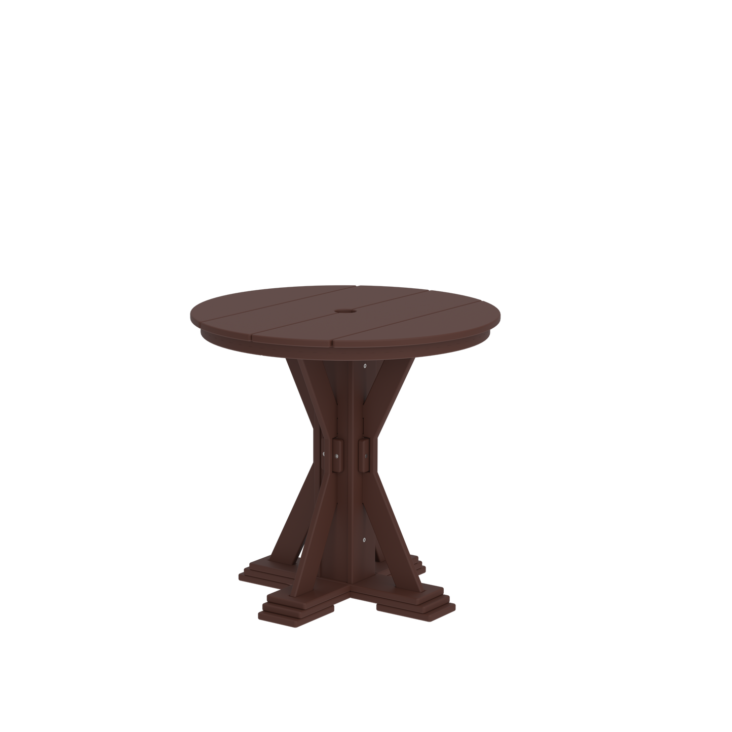 Modern Outdoor X-Base Round Dining Table 32"Wx32"Dx31"H