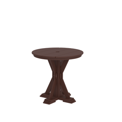 Modern Outdoor X-Base Round Dining Table 32"Wx32"Dx31"H