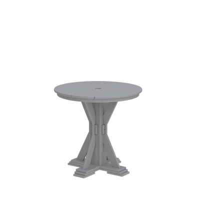 Modern Outdoor X-Base Round Dining Table 32"Wx32"Dx31"H