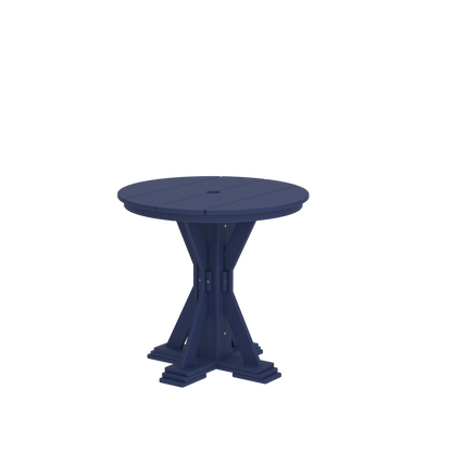 Modern Outdoor X-Base Round Dining Table 32"Wx32"Dx31"H