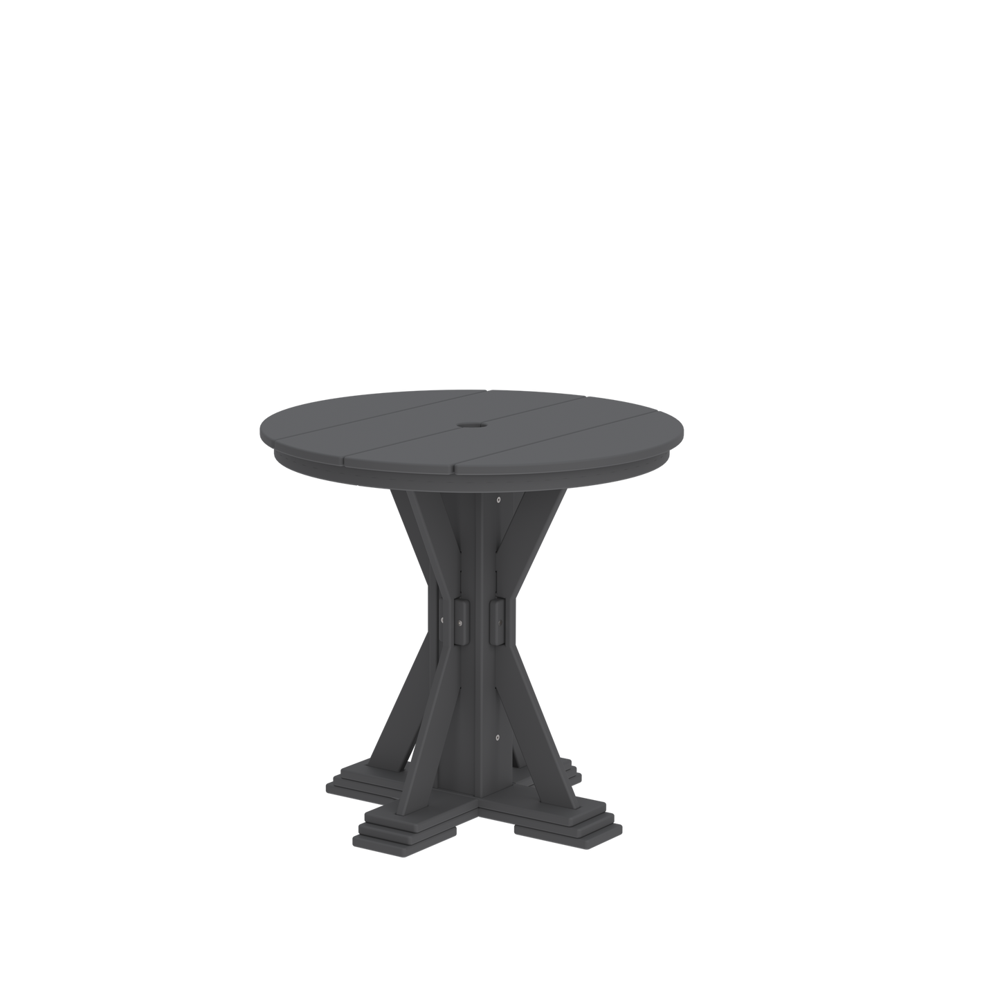 Modern Outdoor X-Base Round Dining Table 32"Wx32"Dx31"H