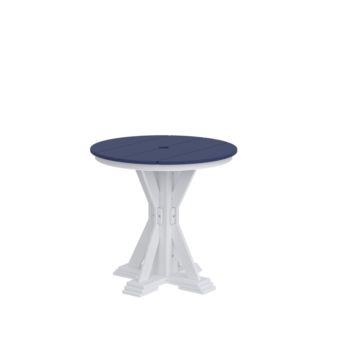 Modern Outdoor X-Base Round Dining Table 32"Wx32"Dx31"H