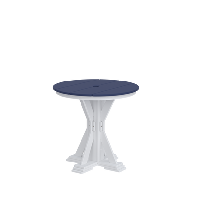 Modern Outdoor X-Base Round Dining Table 32"Wx32"Dx31"H