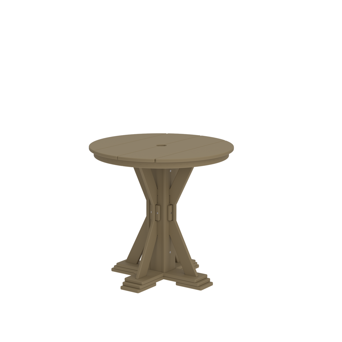 Modern Outdoor X-Base Round Dining Table 32"Wx32"Dx31"H