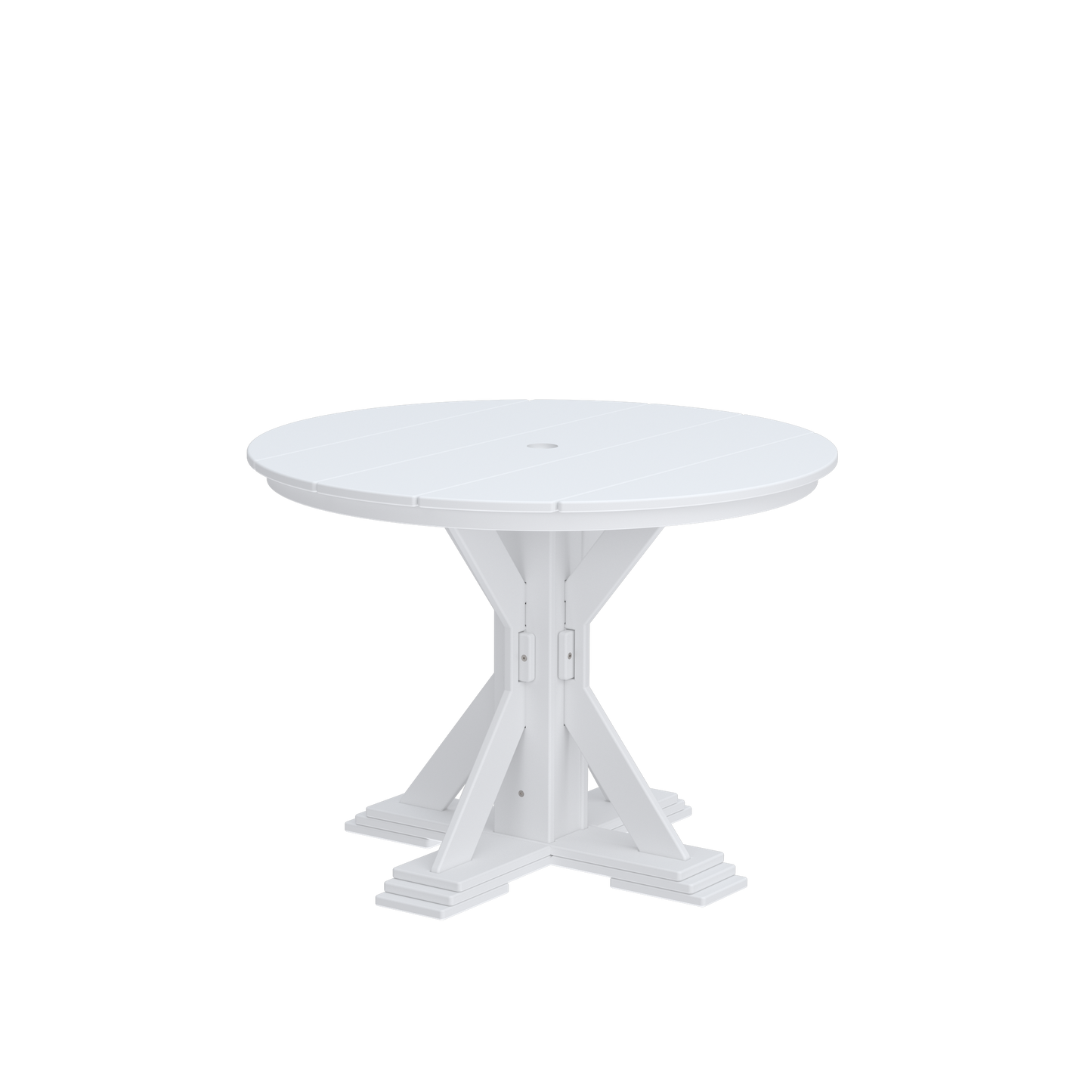Modern Outdoor X-Base Round Dining Table 42"Wx42"Dx31"H