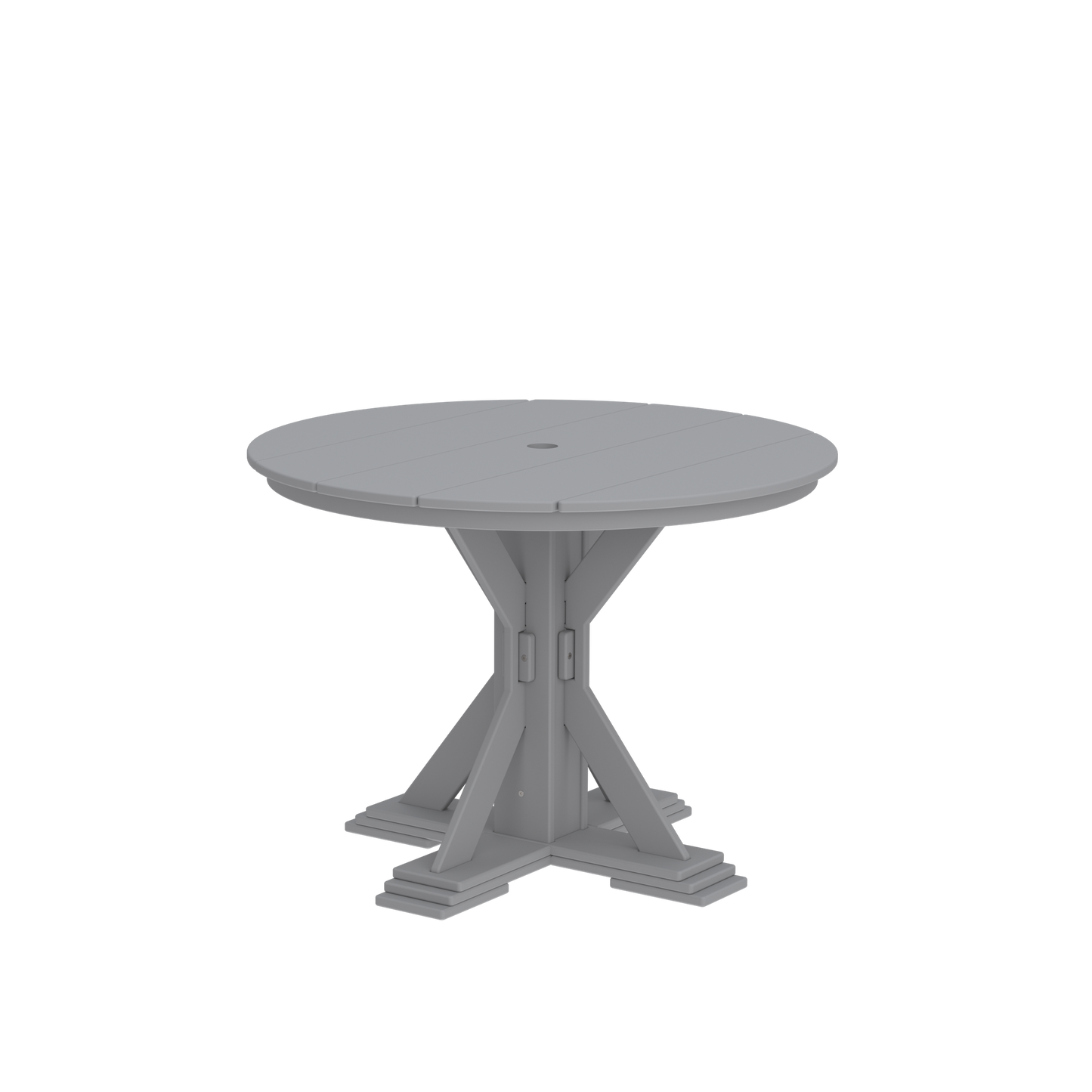 Modern Outdoor X-Base Round Dining Table 42"Wx42"Dx31"H