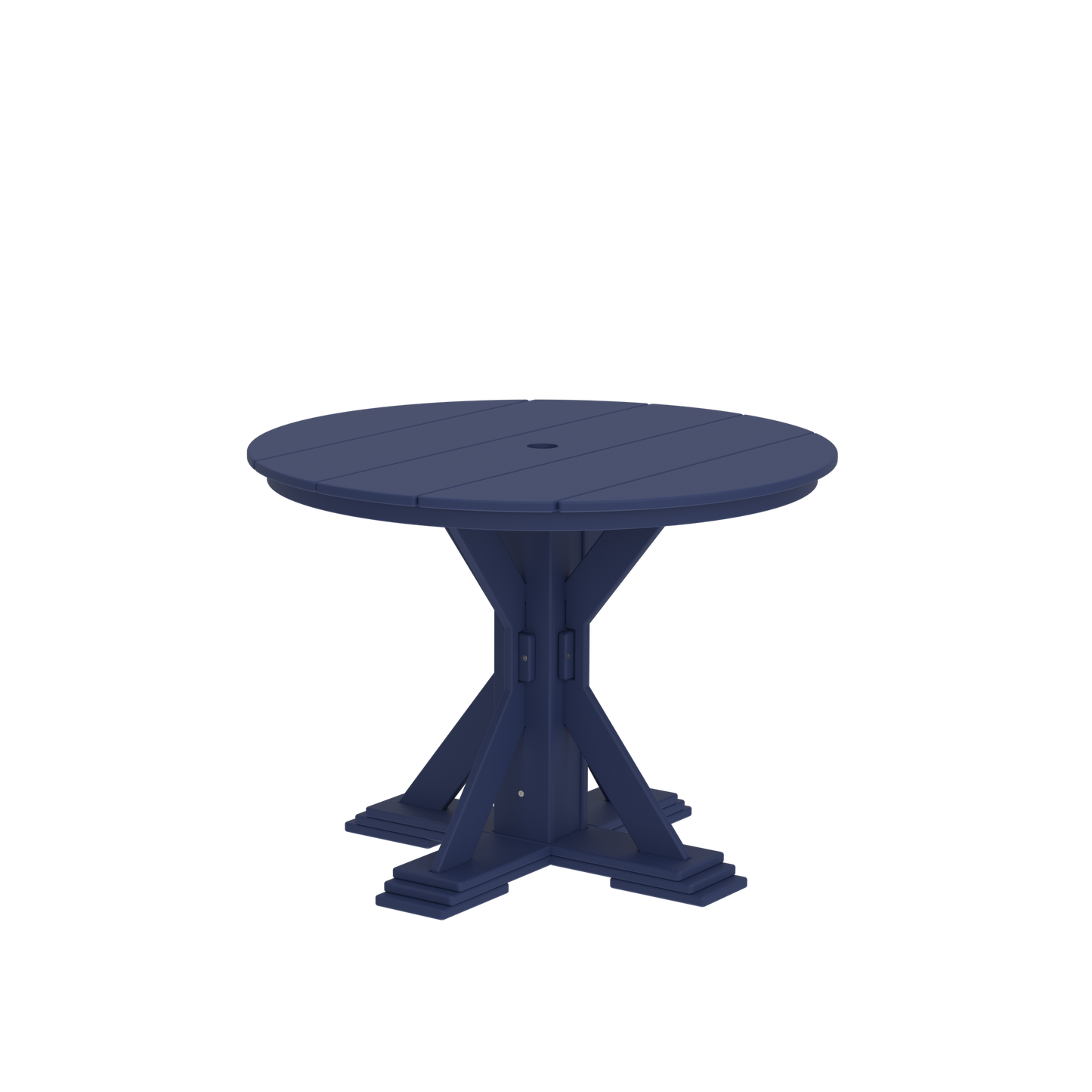 Modern Outdoor X-Base Round Dining Table 42"Wx42"Dx31"H
