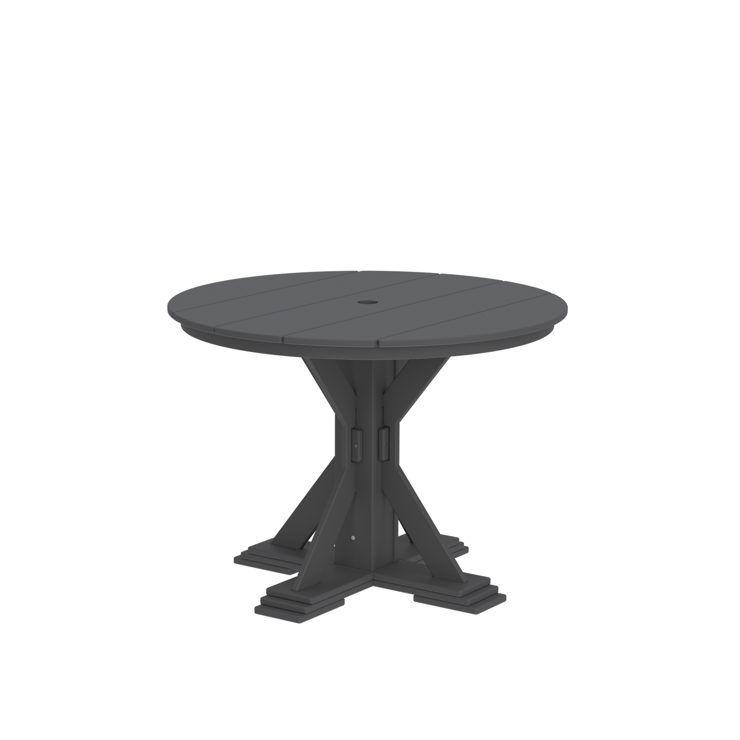 Modern Outdoor X-Base Round Dining Table 42"Wx42"Dx31"H