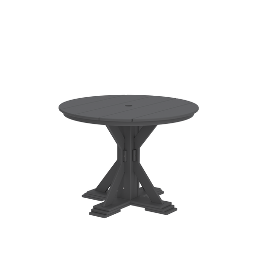 Modern Outdoor X-Base Round Dining Table 48"Wx48"Dx31"H