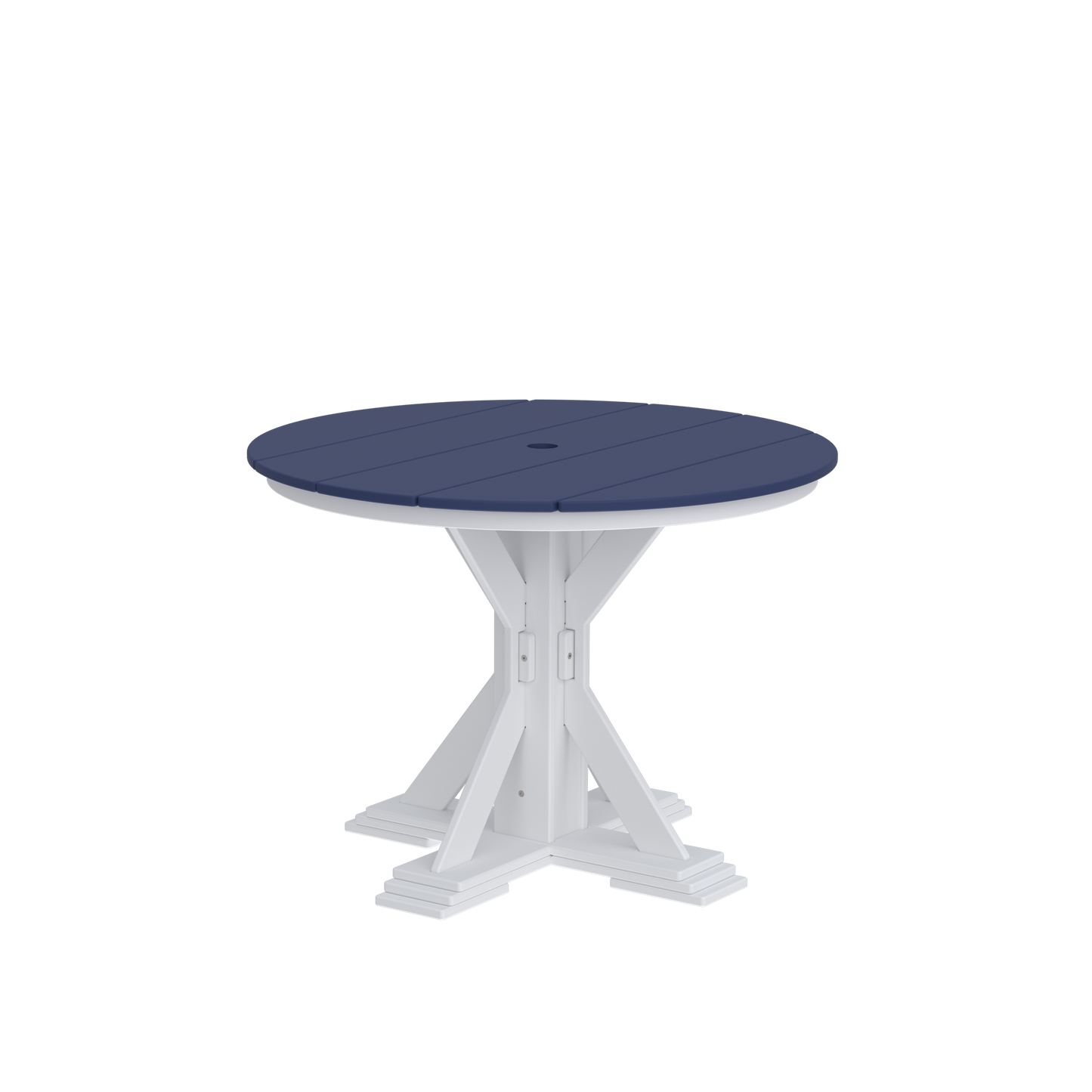 Modern Outdoor X-Base Round Dining Table 42"Wx42"Dx31"H