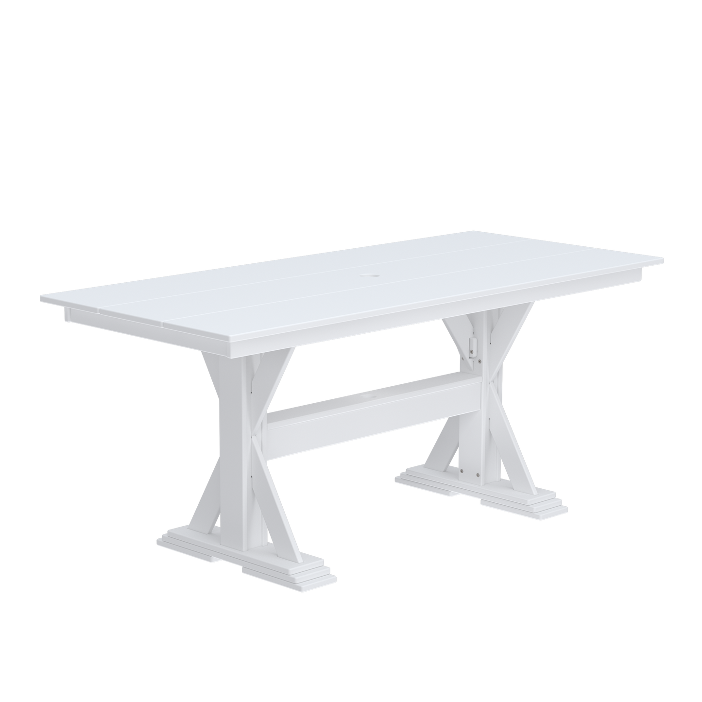 Modern Outdoor X-Base Dining Table 72"Wx32"Dx31"H