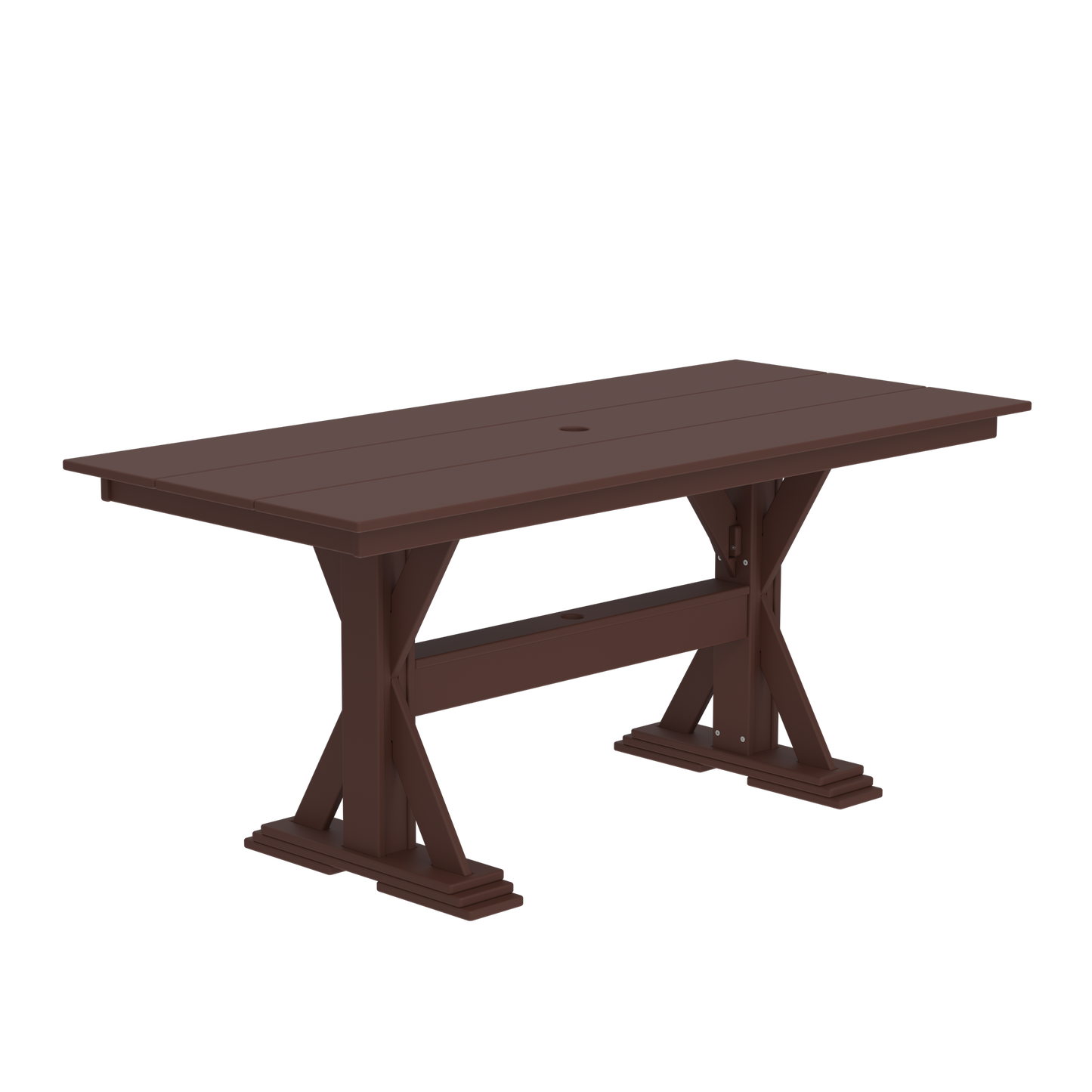 Modern Outdoor X-Base Dining Table 72"Wx32"Dx31"H