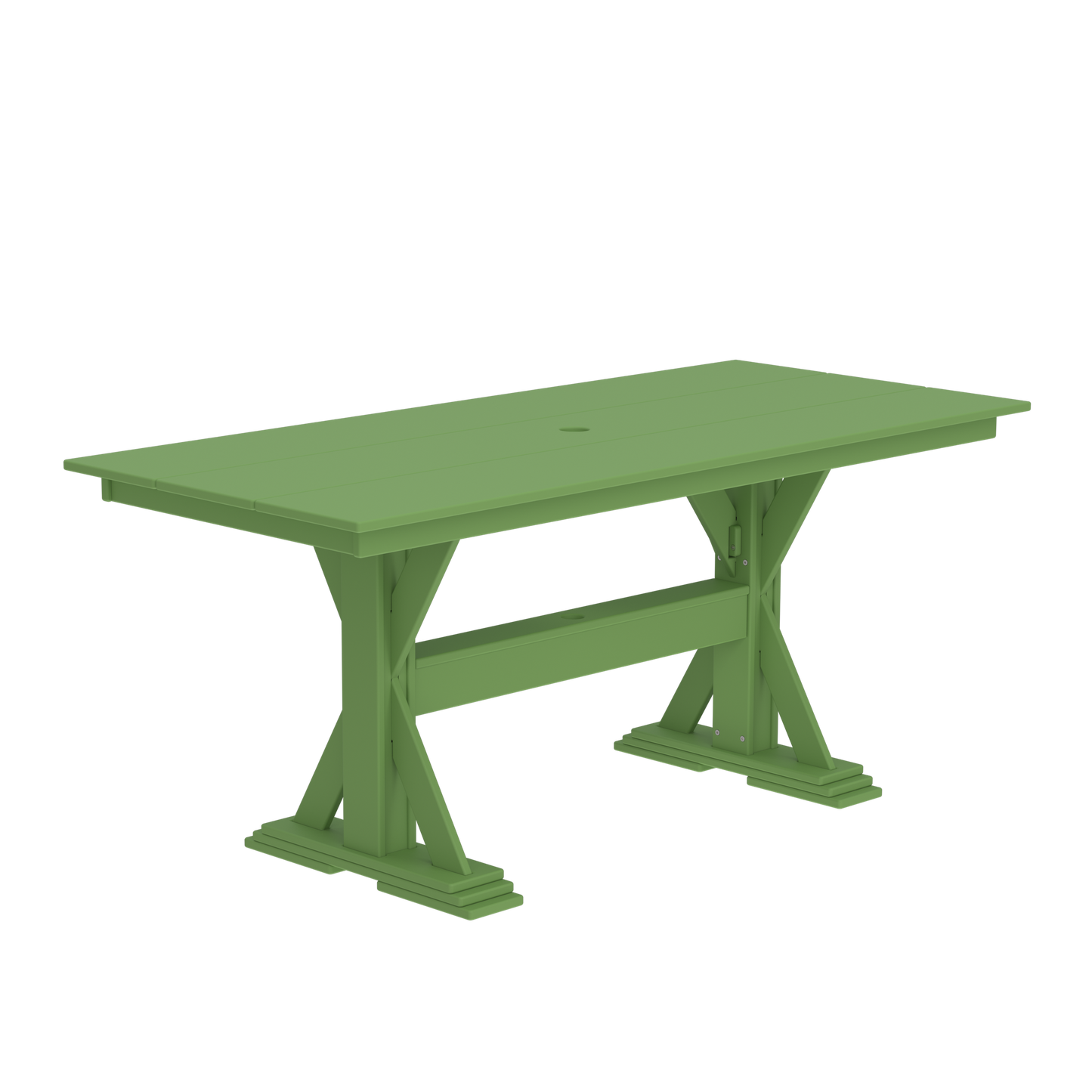 Modern Outdoor X-Base Dining Table 72"Wx32"Dx31"H