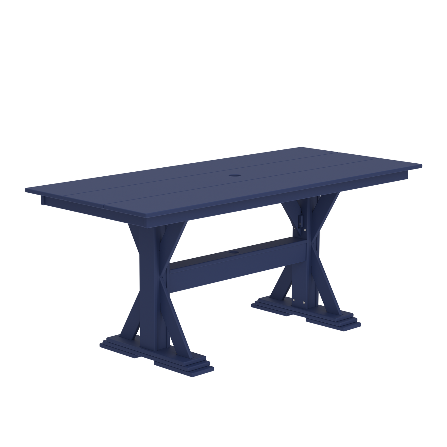 Modern Outdoor X-Base Dining Table 72"Wx32"Dx31"H