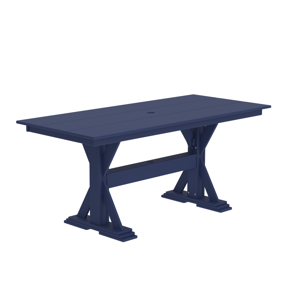 Modern Outdoor X-Base Dining Table 72"Wx32"Dx31"H
