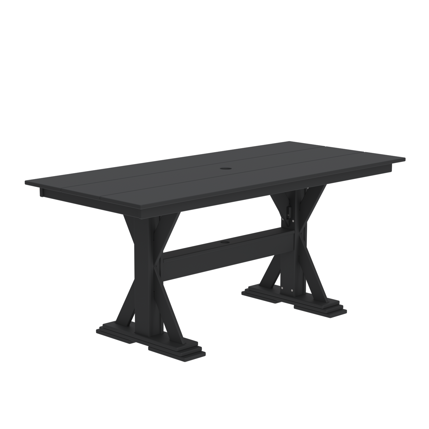 Modern Outdoor X-Base Dining Table 72"Wx32"Dx31"H