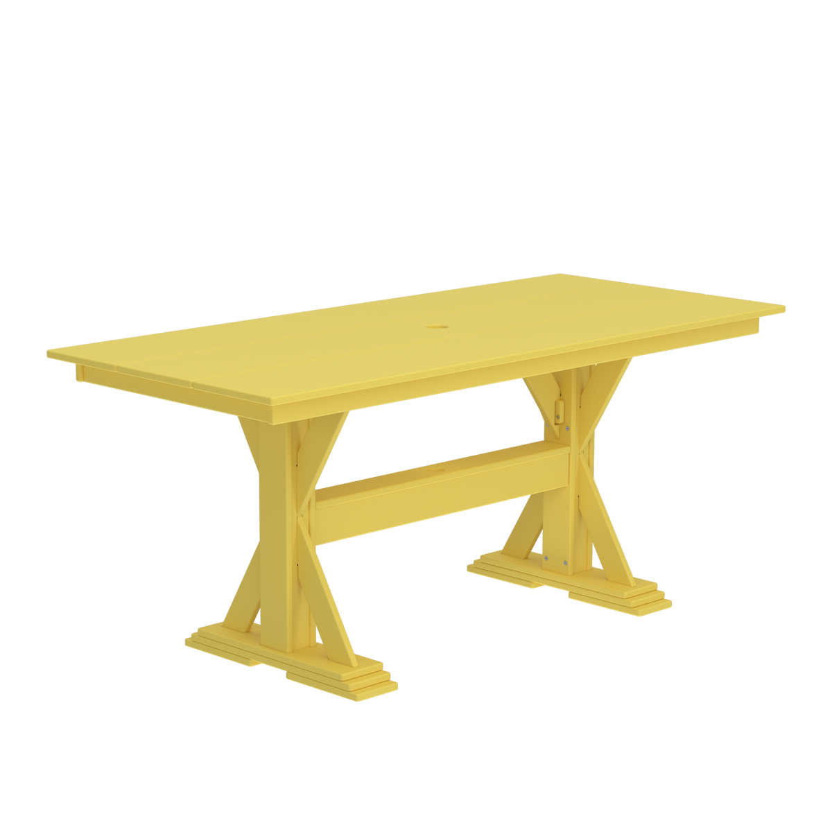 Modern Outdoor X-Base Dining Table 72"Wx32"Dx31"H