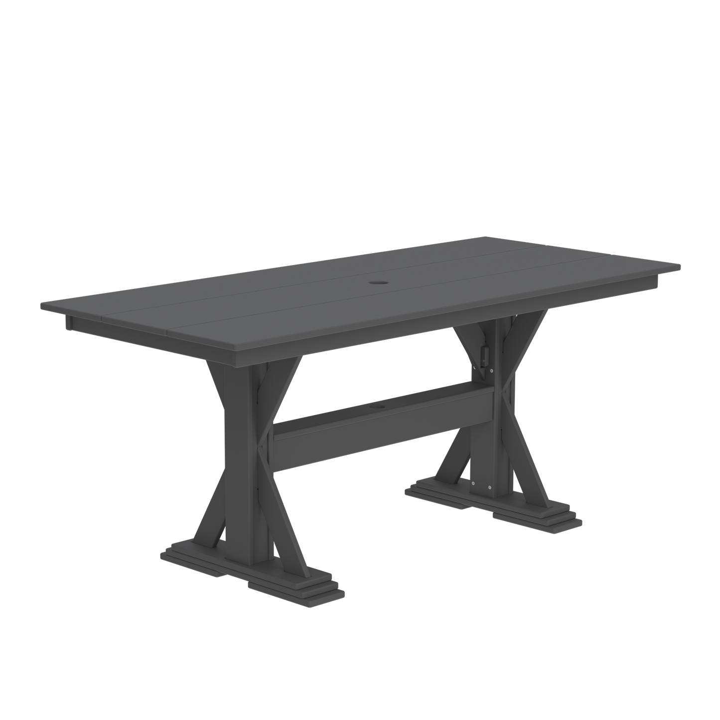 Modern Outdoor X-Base Dining Table 72"Wx32"Dx31"H