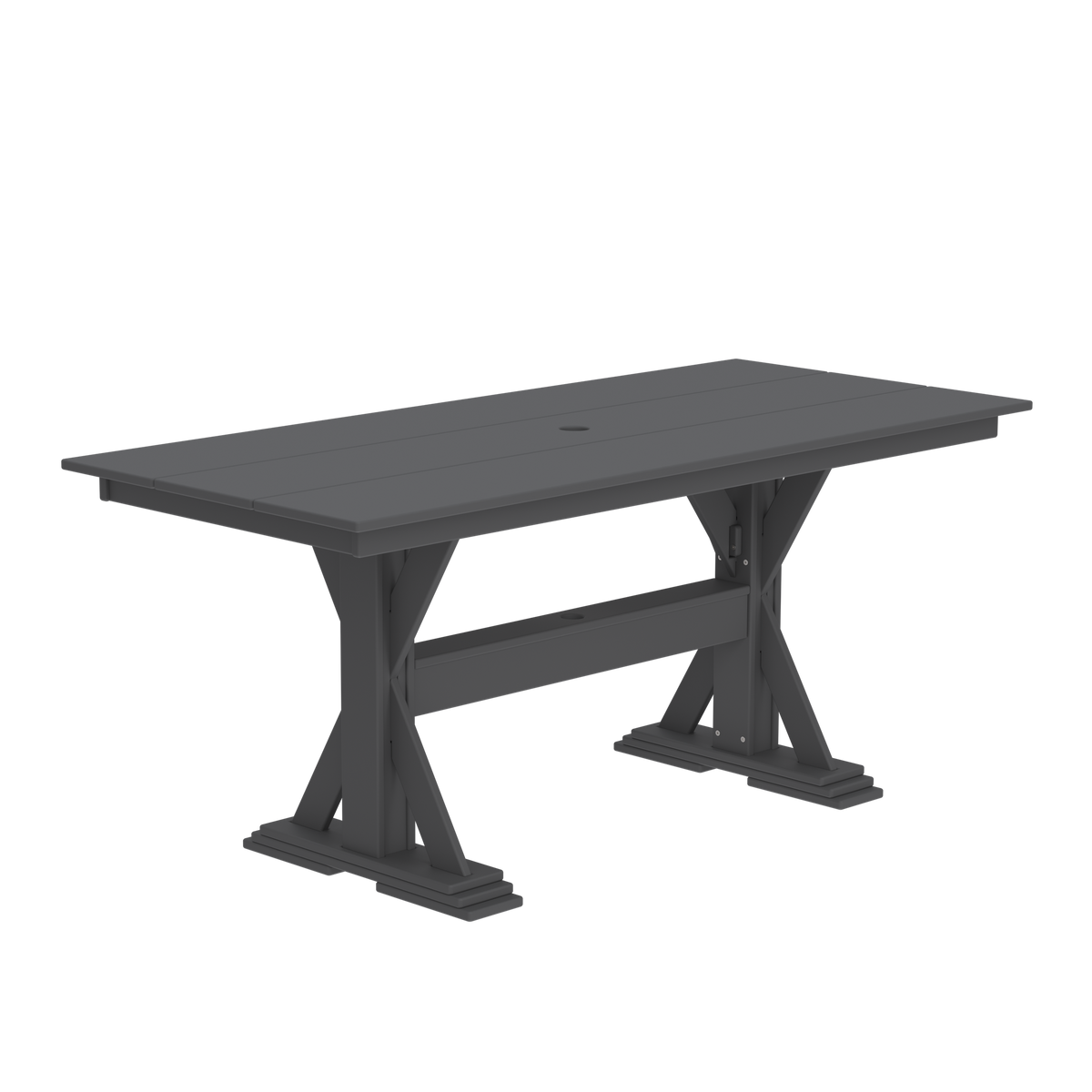 Modern Outdoor X-Base Dining Table 72"Wx32"Dx31"H