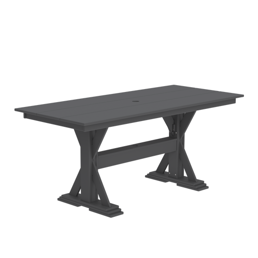 Modern Outdoor X-Base Dining Table 72"Wx32"Dx31"H