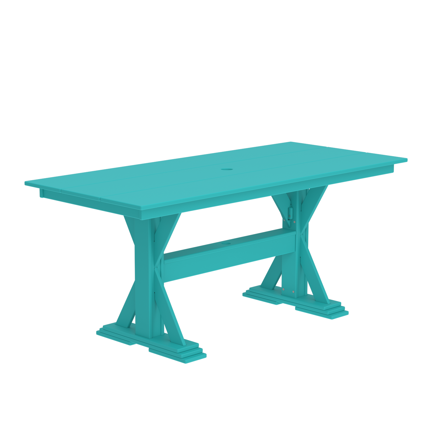 Modern Outdoor X-Base Dining Table 72"Wx32"Dx31"H