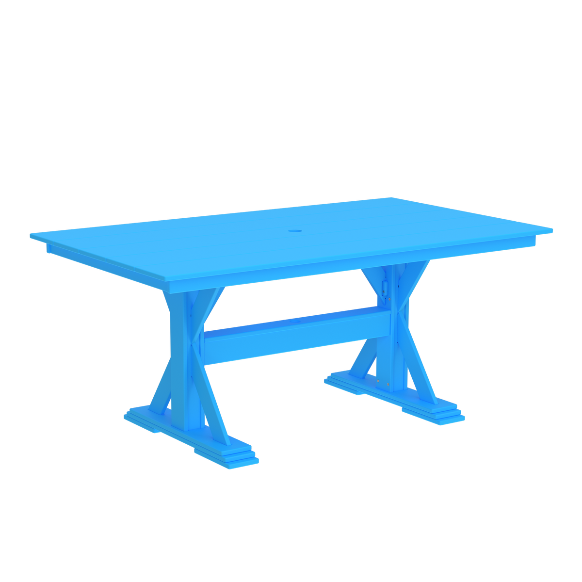 Modern Outdoor X-Base Dining Table 96"Wx42"Dx31"H