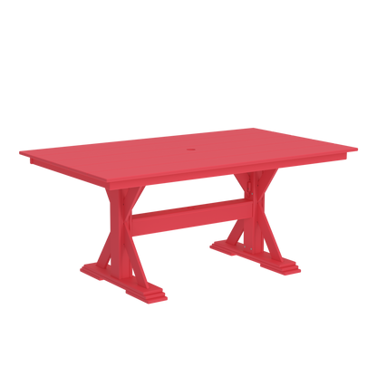 Modern Outdoor X-Base Dining Table 96"Wx42"Dx31"H