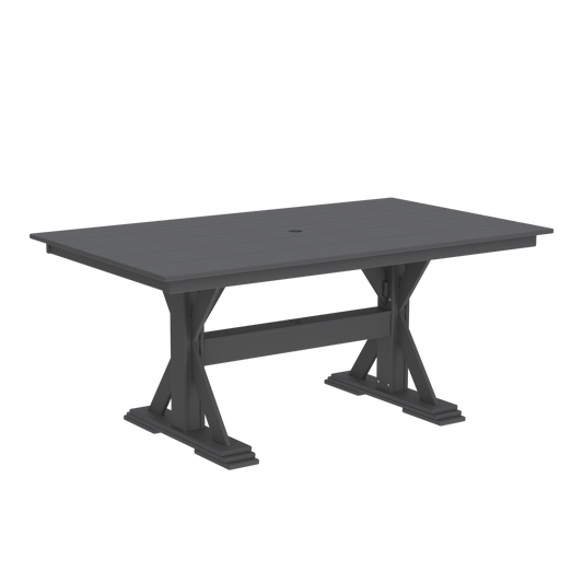 Modern Outdoor X-Base Dining Table 96"Wx42"Dx31"H