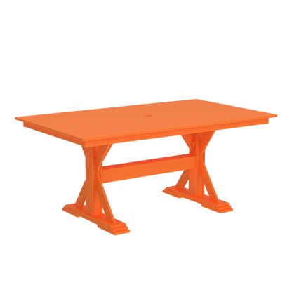 Modern Outdoor X-Base Dining Table 96"Wx42"Dx31"H