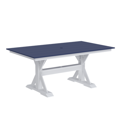 Modern Outdoor X-Base Dining Table 96"Wx42"Dx31"H