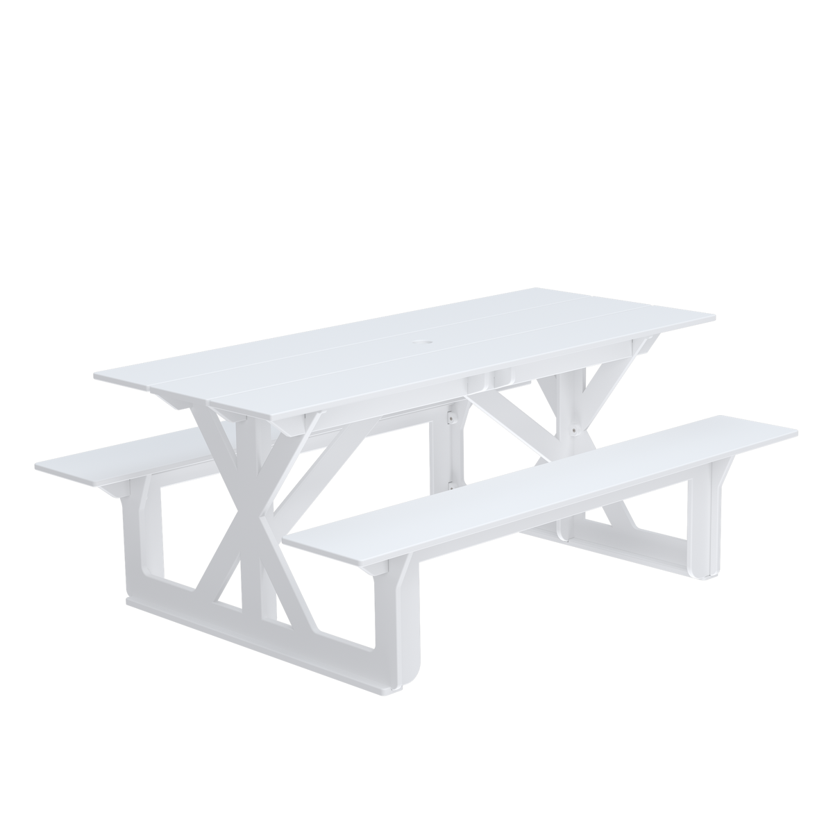 Modern Outdoor X-Base Picnic Table 72"W x 30"D (Total 56"D) x 31"H