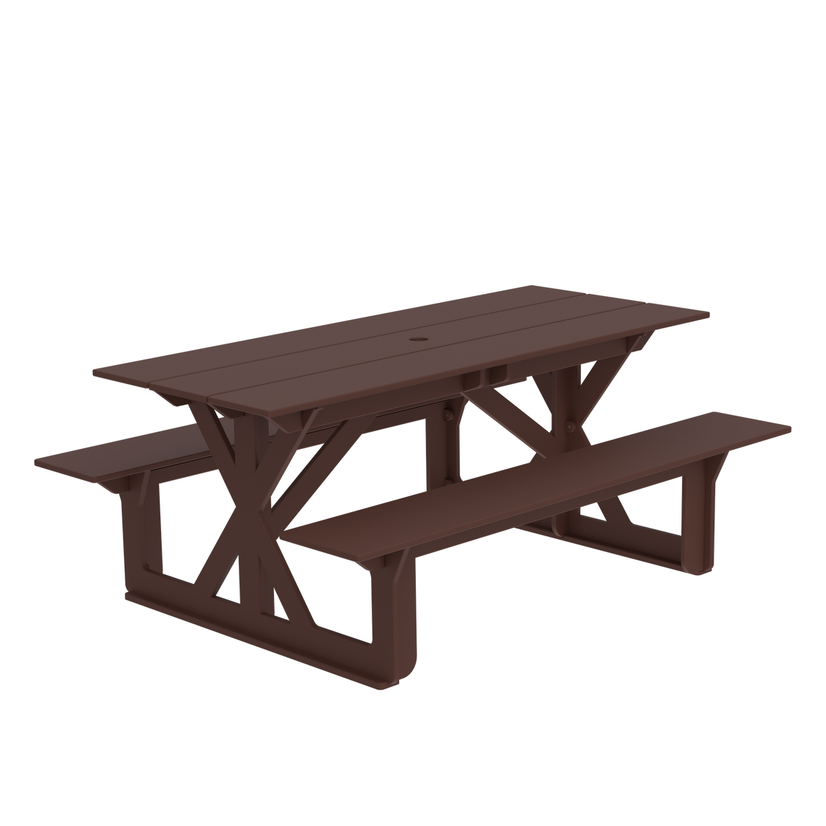 Modern Outdoor X-Base Picnic Table 72"W x 30"D (Total 56"D) x 31"H