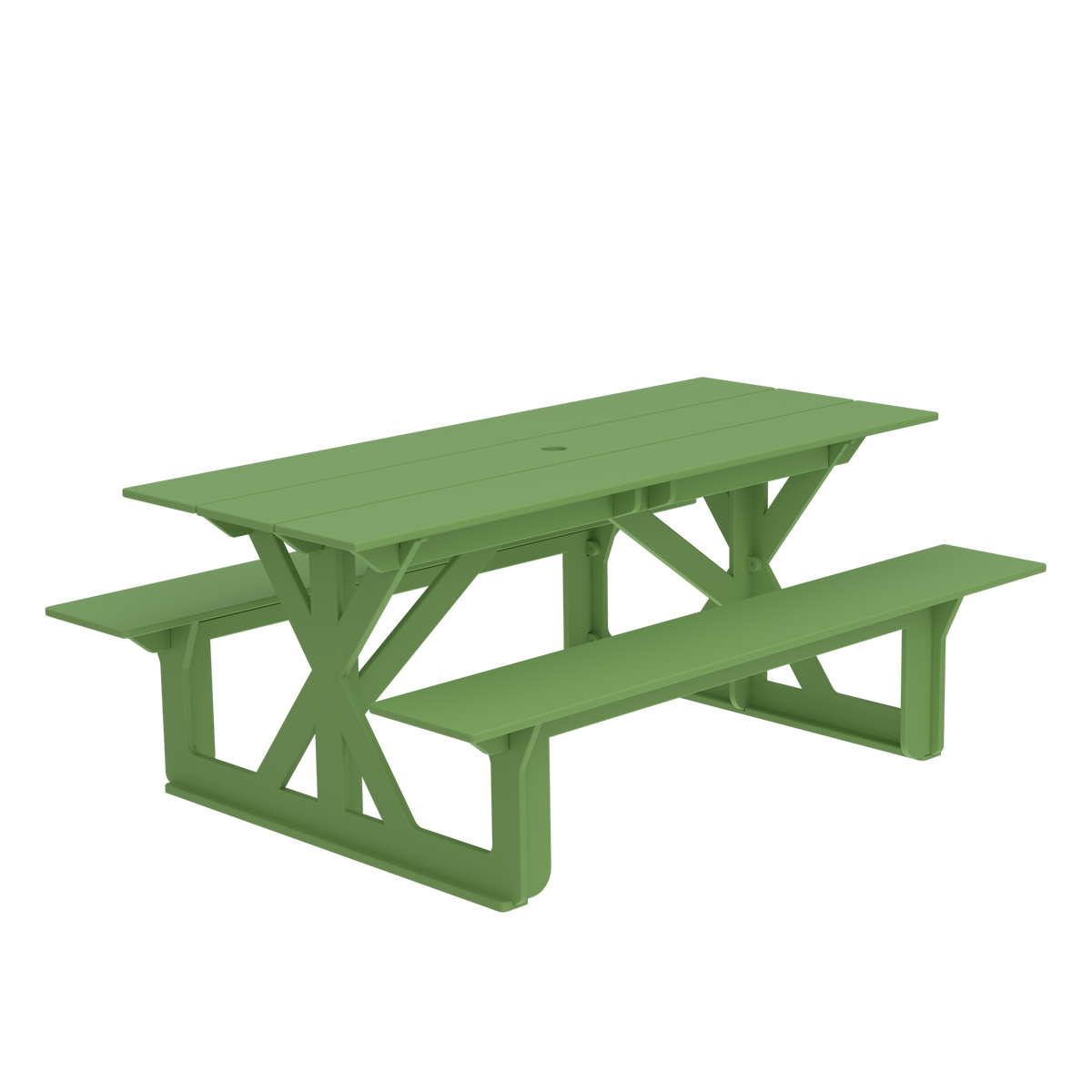 Modern Outdoor X-Base Picnic Table 72"W x 30"D (Total 56"D) x 31"H