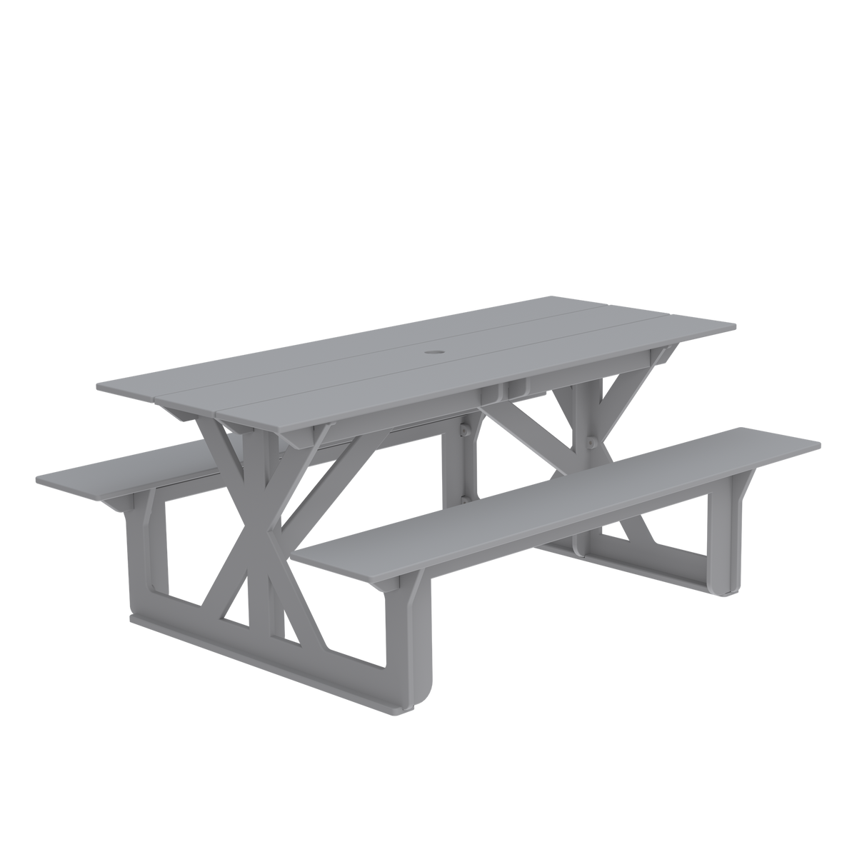 Modern Outdoor X-Base Picnic Table 72"W x 30"D (Total 56"D) x 31"H
