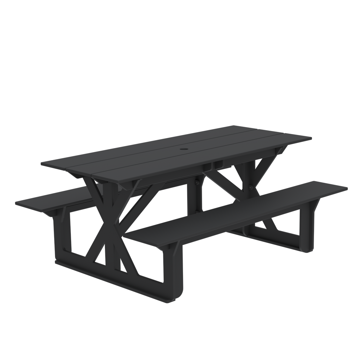 Modern Outdoor X-Base Picnic Table 72"W x 30"D (Total 56"D) x 31"H