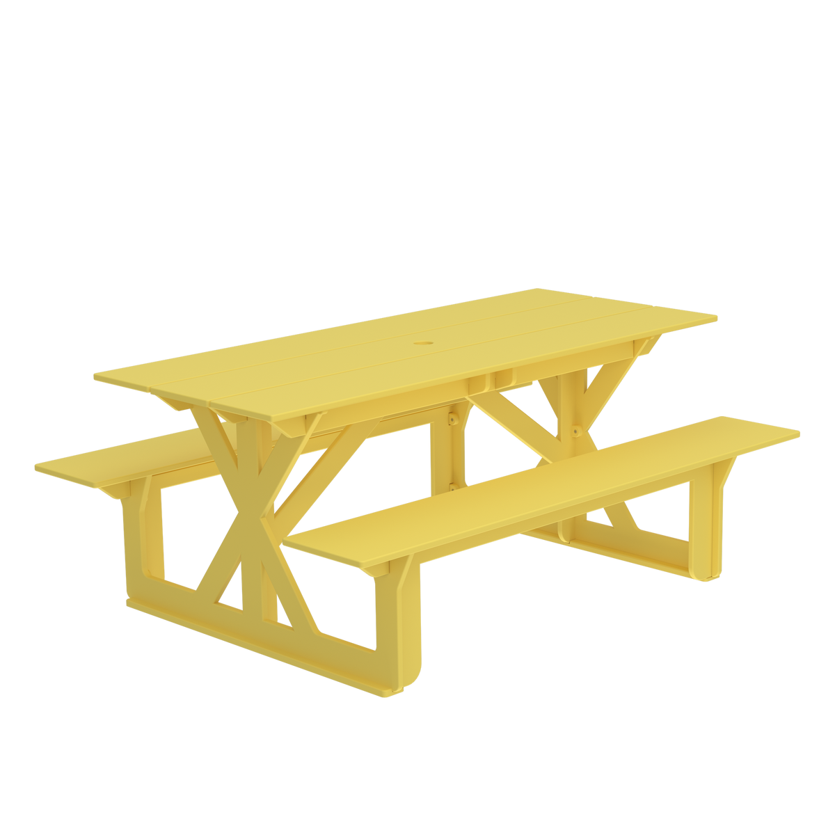 Modern Outdoor X-Base Picnic Table 72"W x 30"D (Total 56"D) x 31"H