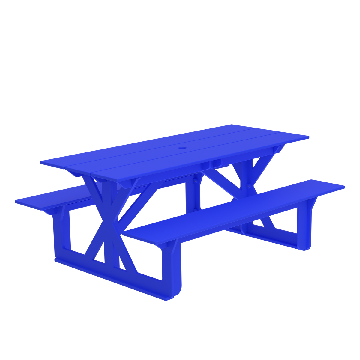 Modern Outdoor X-Base Picnic Table 72"W x 30"D (Total 56"D) x 31"H
