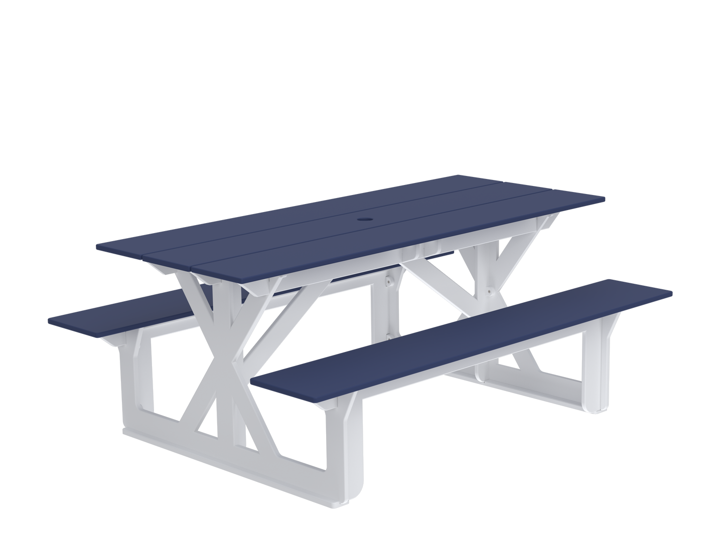 Modern Outdoor X-Base Picnic Table 72"W x 30"D (Total 56"D) x 31"H