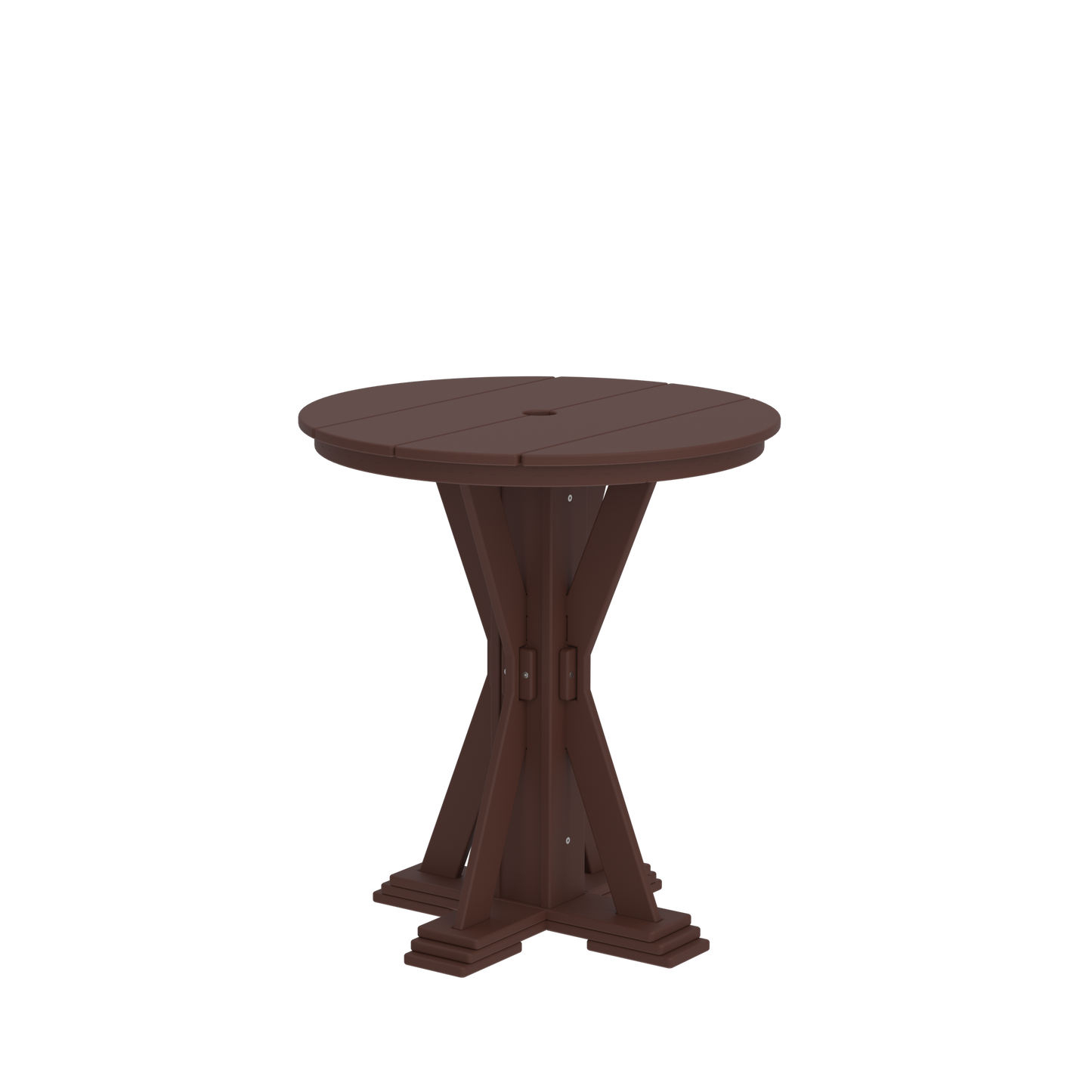 Modern Outdoor X-Base Round Pub Table 32"Wx32"Dx36"H