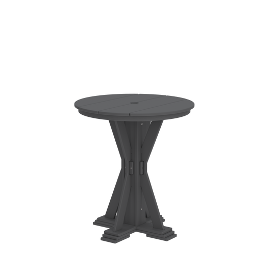Modern Outdoor X-Base Round Pub Table 32"Wx32"Dx36"H