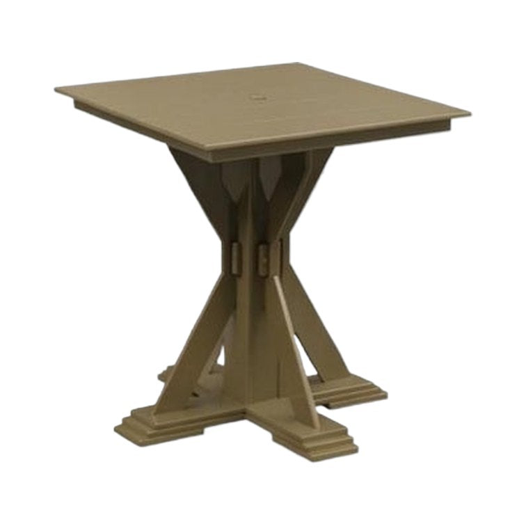 Modern Outdoor X-Base Square Pub Table 32"Wx32"Dx36"H