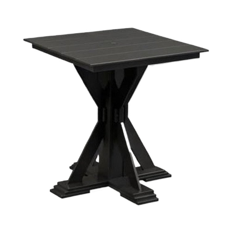 Modern Outdoor X-Base Square Pub Table 32"Wx32"Dx36"H