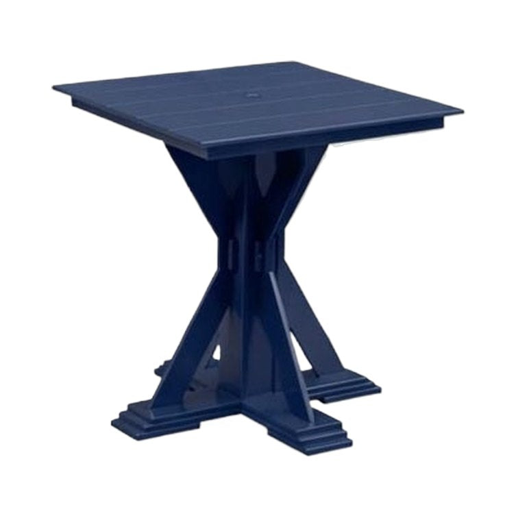 Modern Outdoor X-Base Square Pub Table 32"Wx32"Dx36"H