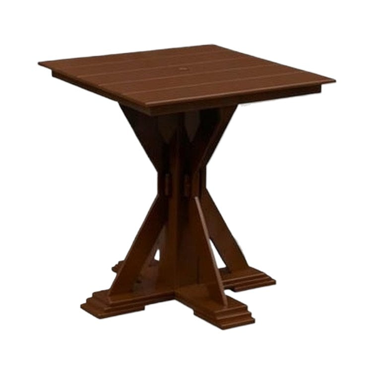 Modern Outdoor X-Base Square Pub Table 32"Wx32"Dx36"H